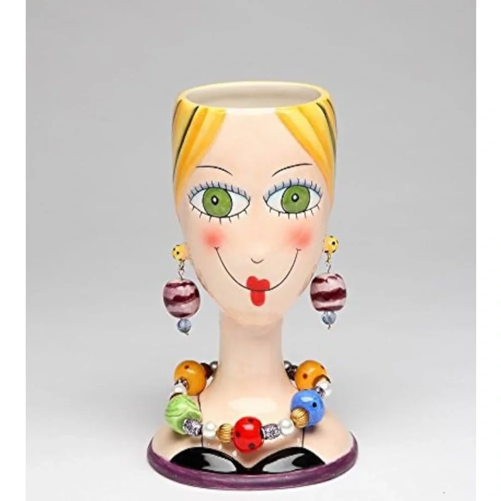 Colorful Ceramic Face Makeup Brush Holder/Vase